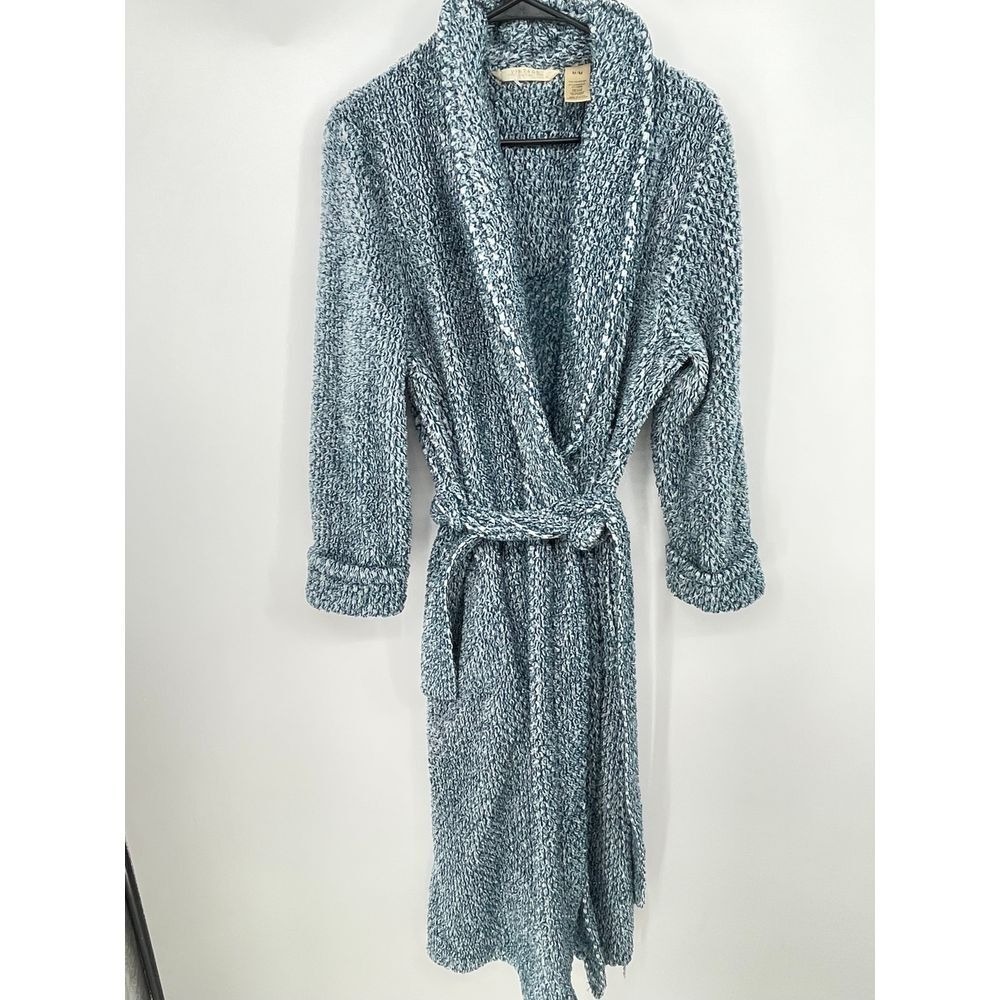 Jasmine Rose size M blue Cozy Knit Robe with‎ Belt
